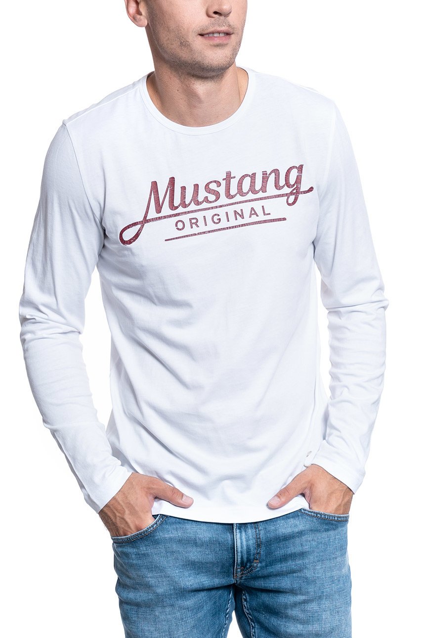 MĘSKI LONGSLEEVE MUSTANG ADRIAN C PRINT GENERAL WHITE 1007855 2045