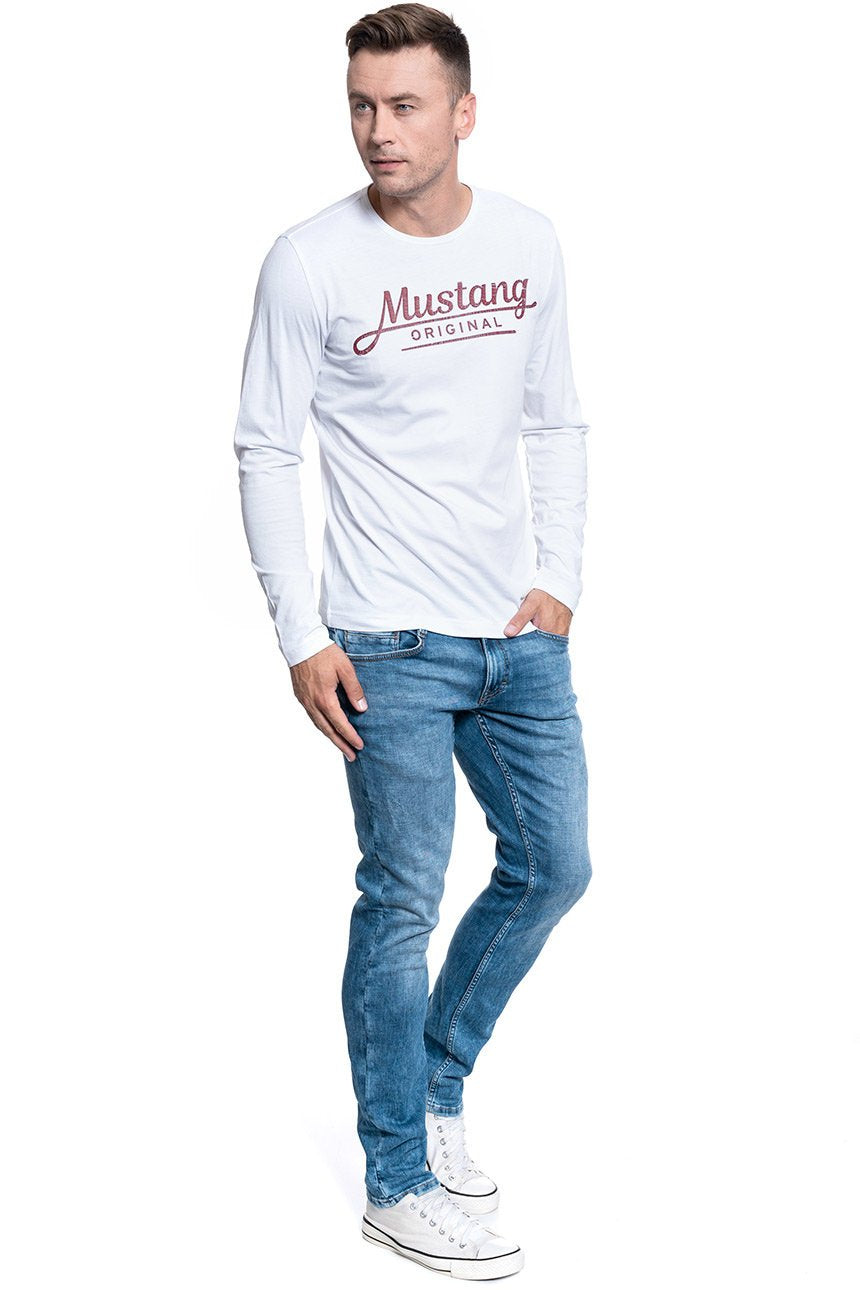 MĘSKI LONGSLEEVE MUSTANG ADRIAN C PRINT GENERAL WHITE 1007855 2045