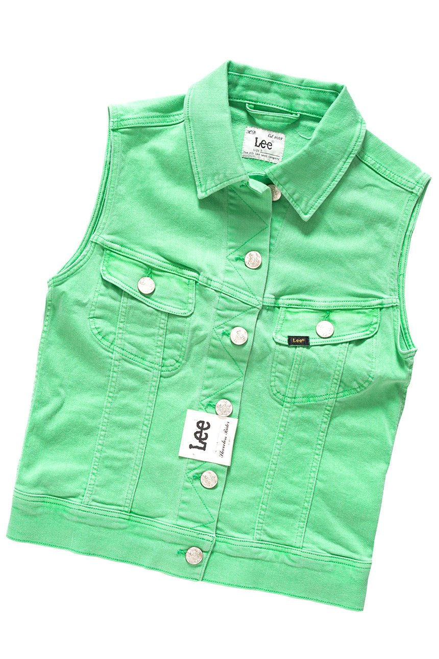 DAMSKA BEZRĘKAWNIK JEANSOWY LEE SLEEVELESS RIDER SPRING GREEN L547EV27 KAMIZELKA