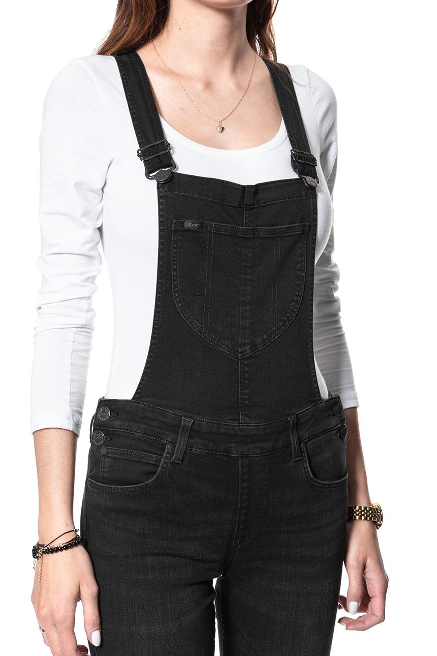 DAMSKIE OGRODNICZKI LEE SKINNY BIB CHARCOAL BLACK L39ELCLP