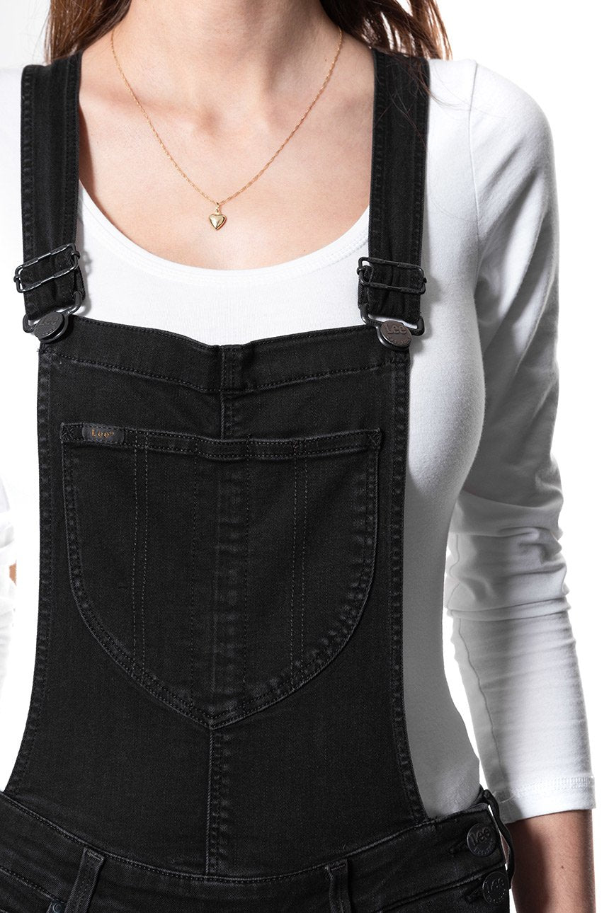 DAMSKIE OGRODNICZKI LEE SKINNY BIB CHARCOAL BLACK L39ELCLP