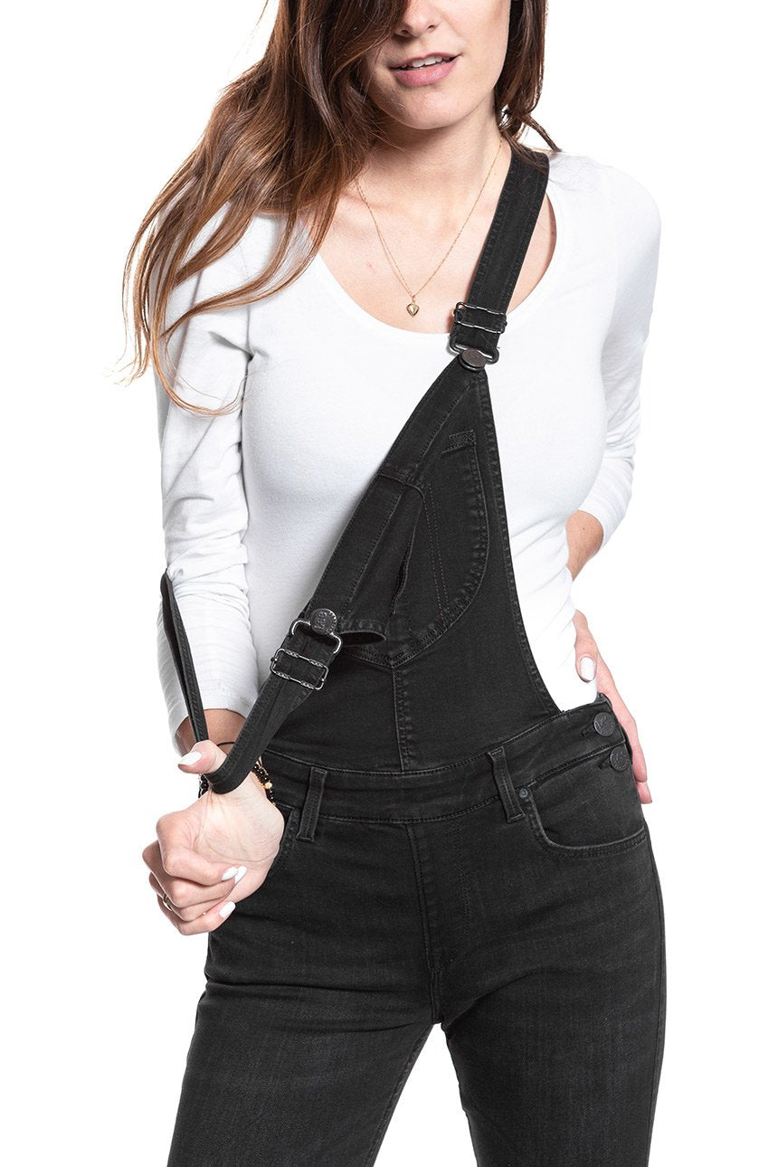 DAMSKIE OGRODNICZKI LEE SKINNY BIB CHARCOAL BLACK L39ELCLP