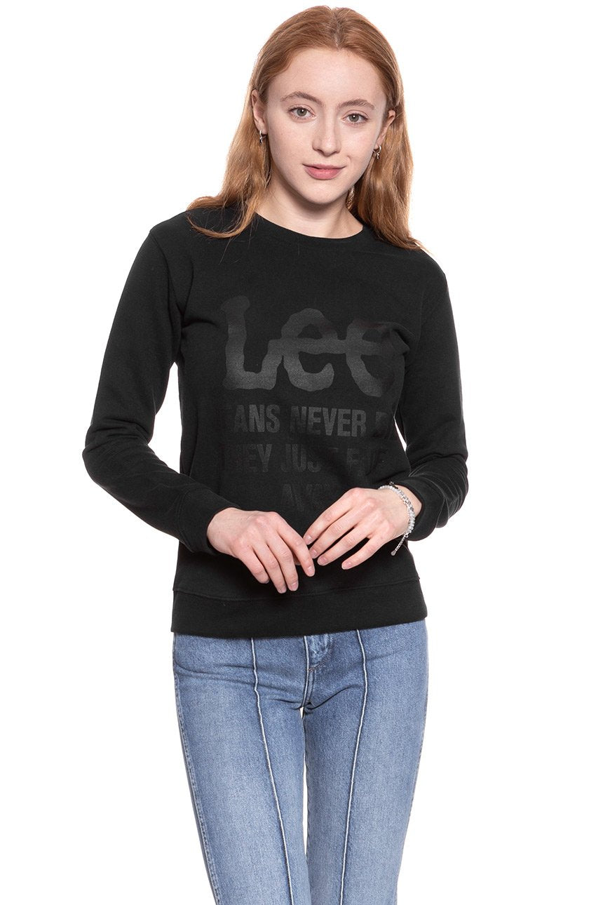 BLUZA LEE DAMSKA LOGO CREW SWS PITCH BLACK L53GJSEM