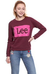 BLUZA LEE DAMSKA LOGO SWS MAROON L53PJSKQ