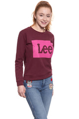 BLUZA LEE DAMSKA LOGO SWS MAROON L53PJSKQ