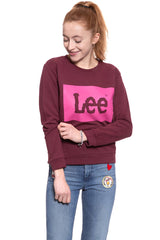 BLUZA LEE DAMSKA LOGO SWS MAROON L53PJSKQ