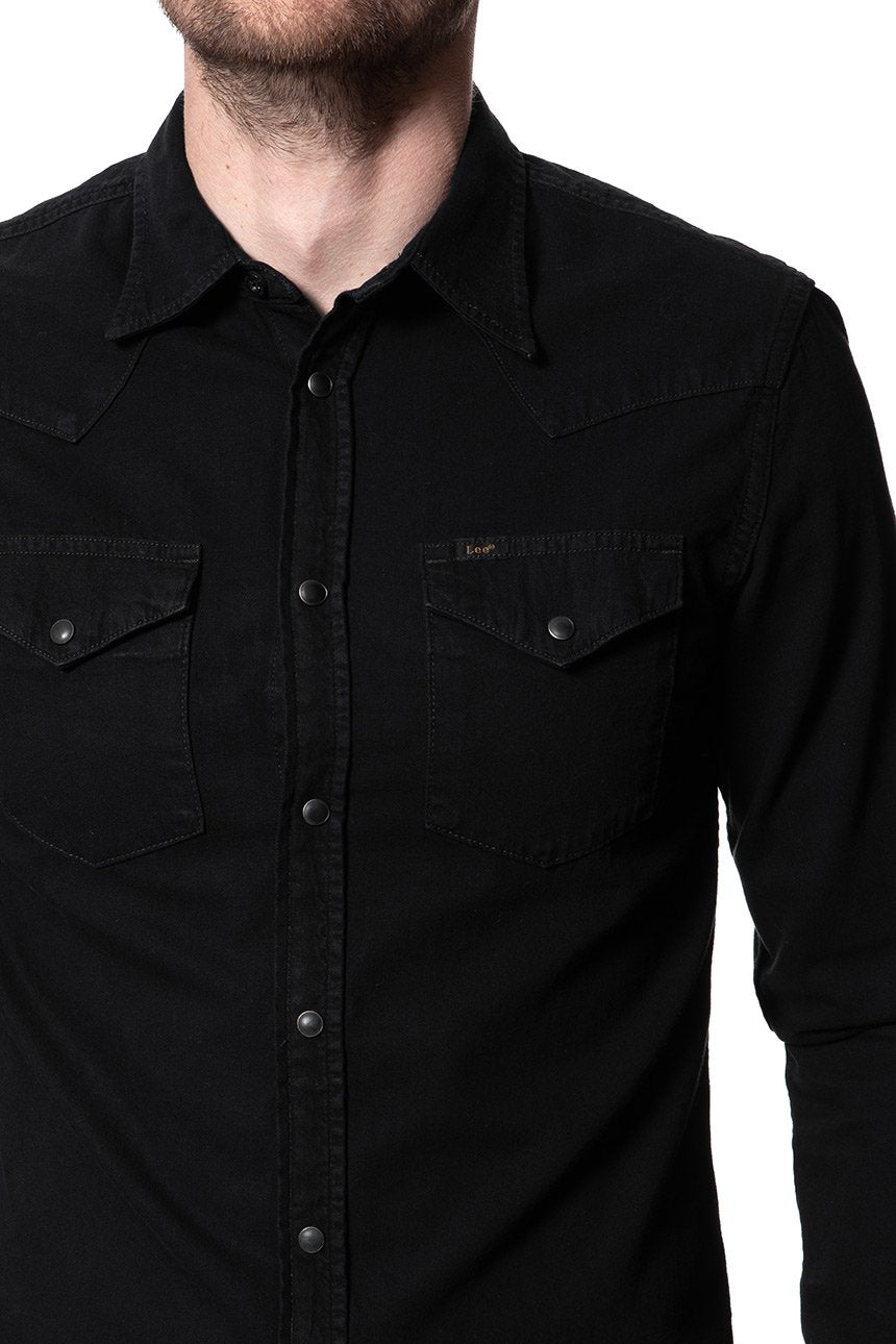 KOSZULA JEANSOWA MĘSKA LEE WESTERN SHIRT PITCH BLACK L643KBGL