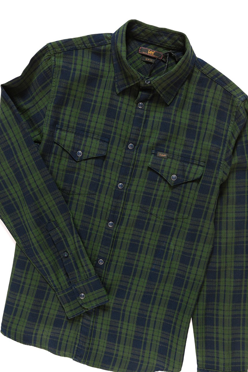 LEE WESTERN SHIRT FOREST GREEN L644CUDF