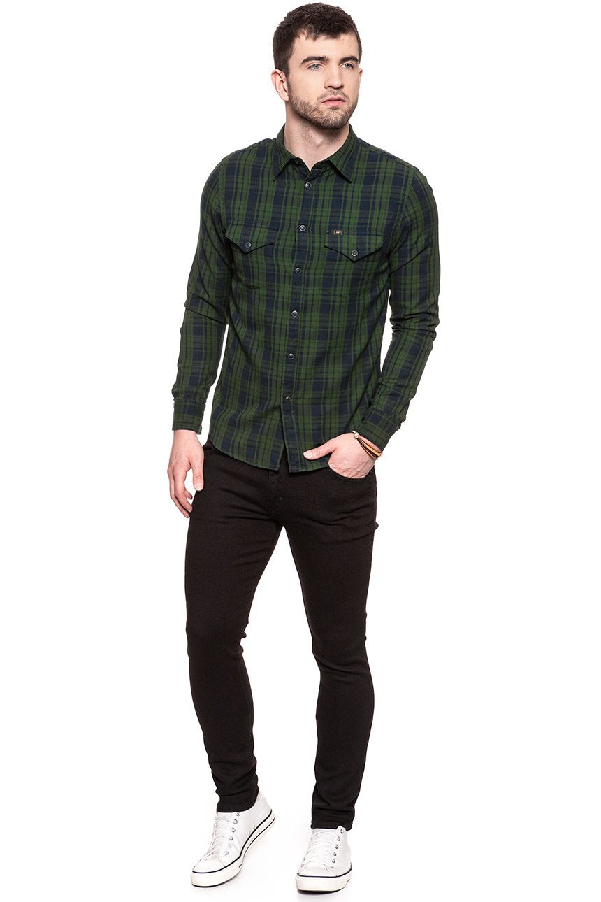 LEE WESTERN SHIRT FOREST GREEN L644CUDF