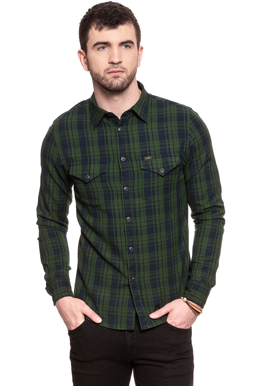 LEE WESTERN SHIRT FOREST GREEN L644CUDF