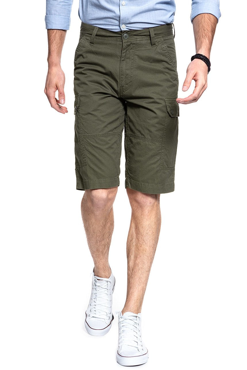 SPODENKI MĘSKIE WRANGLER BASIC CARGO SHORT ARMY GREEN W13QH830K