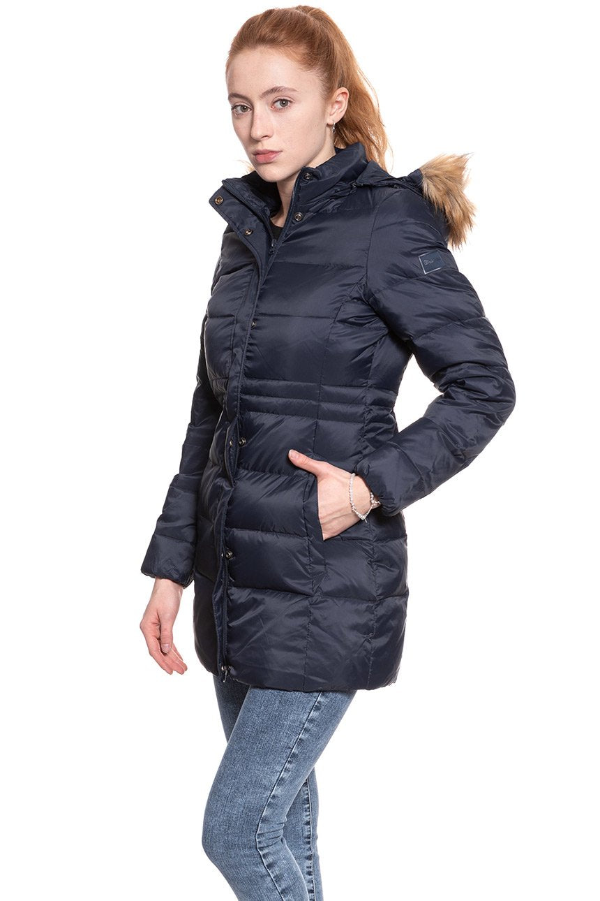 DAMSKA KURTKA ZIMOWA WRANGLER LONG PUFFER NAVY W4105V535