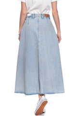 SPÓDNICA JEANSOWA WRANGLER LONG SKIRT WINTER BLEACH W263WJ10B