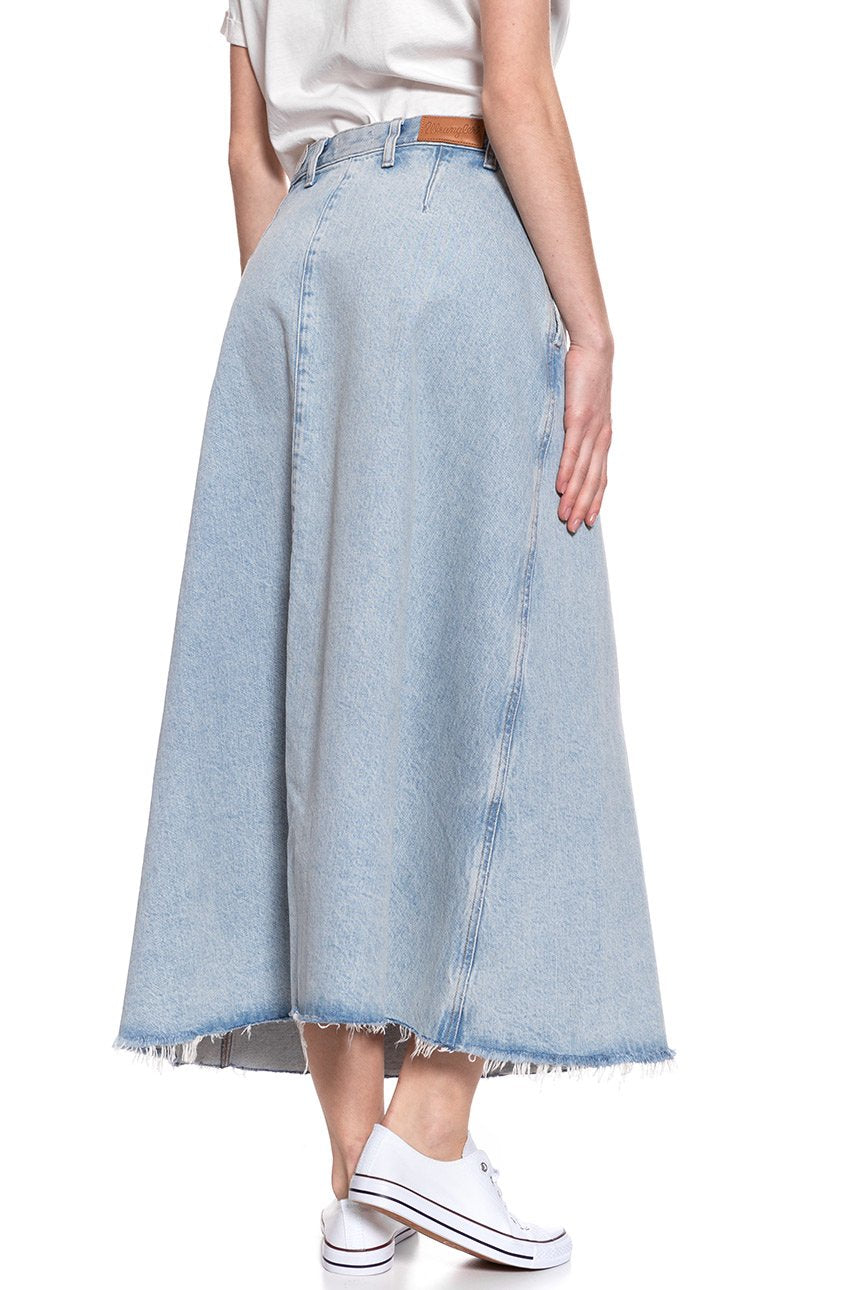 SPÓDNICA JEANSOWA WRANGLER LONG SKIRT WINTER BLEACH W263WJ10B