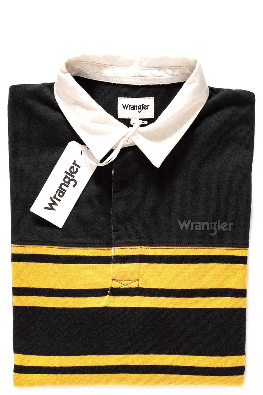 POLO WRANGLER LS YD RUGBY POLO BLACK W7B9GS100