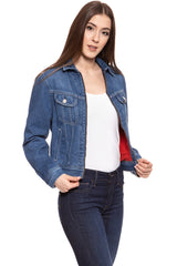 DAMSKA KURTKA JEANSOWA LEE ZIP CROPPED RIDER BELLEVILLE L54DGGMI