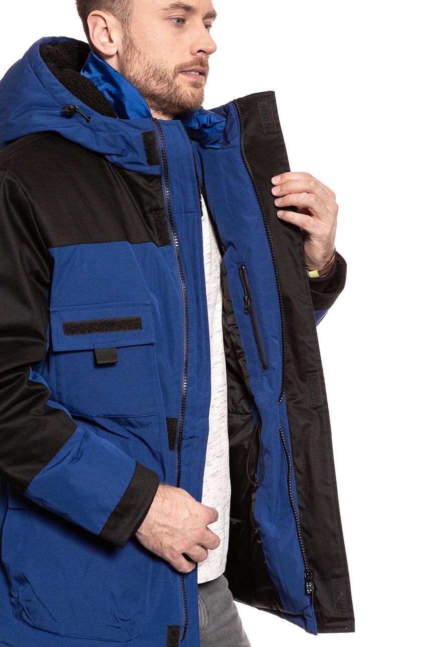 KURTKA ZIMOWA WRANGLER PARKA BLUE DEPTHS W4B6XPXJY