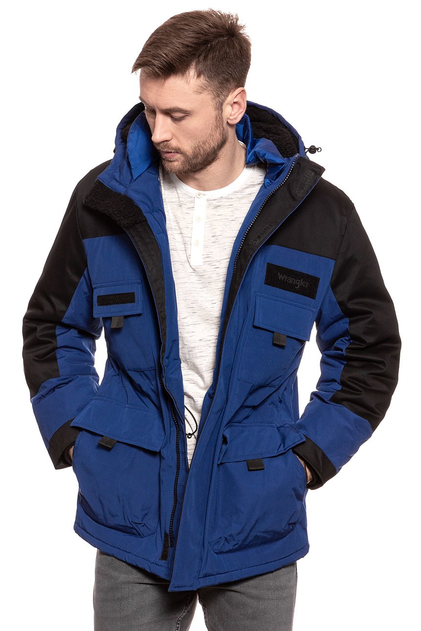 KURTKA ZIMOWA WRANGLER PARKA BLUE DEPTHS W4B6XPXJY