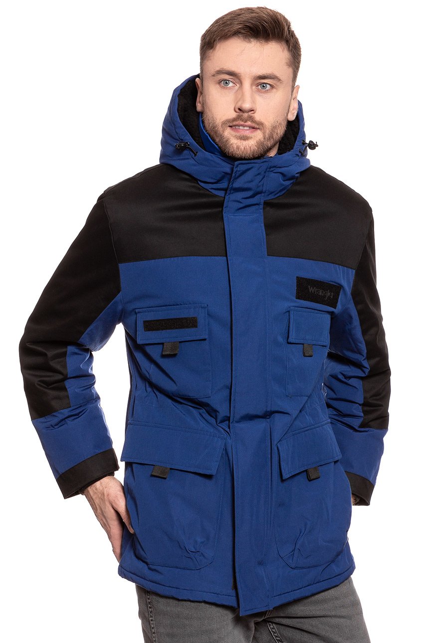 KURTKA ZIMOWA WRANGLER PARKA BLUE DEPTHS W4B6XPXJY