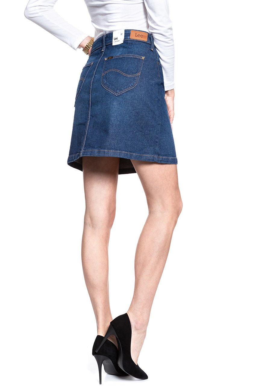 SPÓDNICA JEANSOWA LEE A LINE SKIRT DARK GARNER L38NDJUV