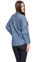 KOSZULA WRANGLER OVERSIZED WESTERN SHIRT BLUE BEAT W5Q25C39T