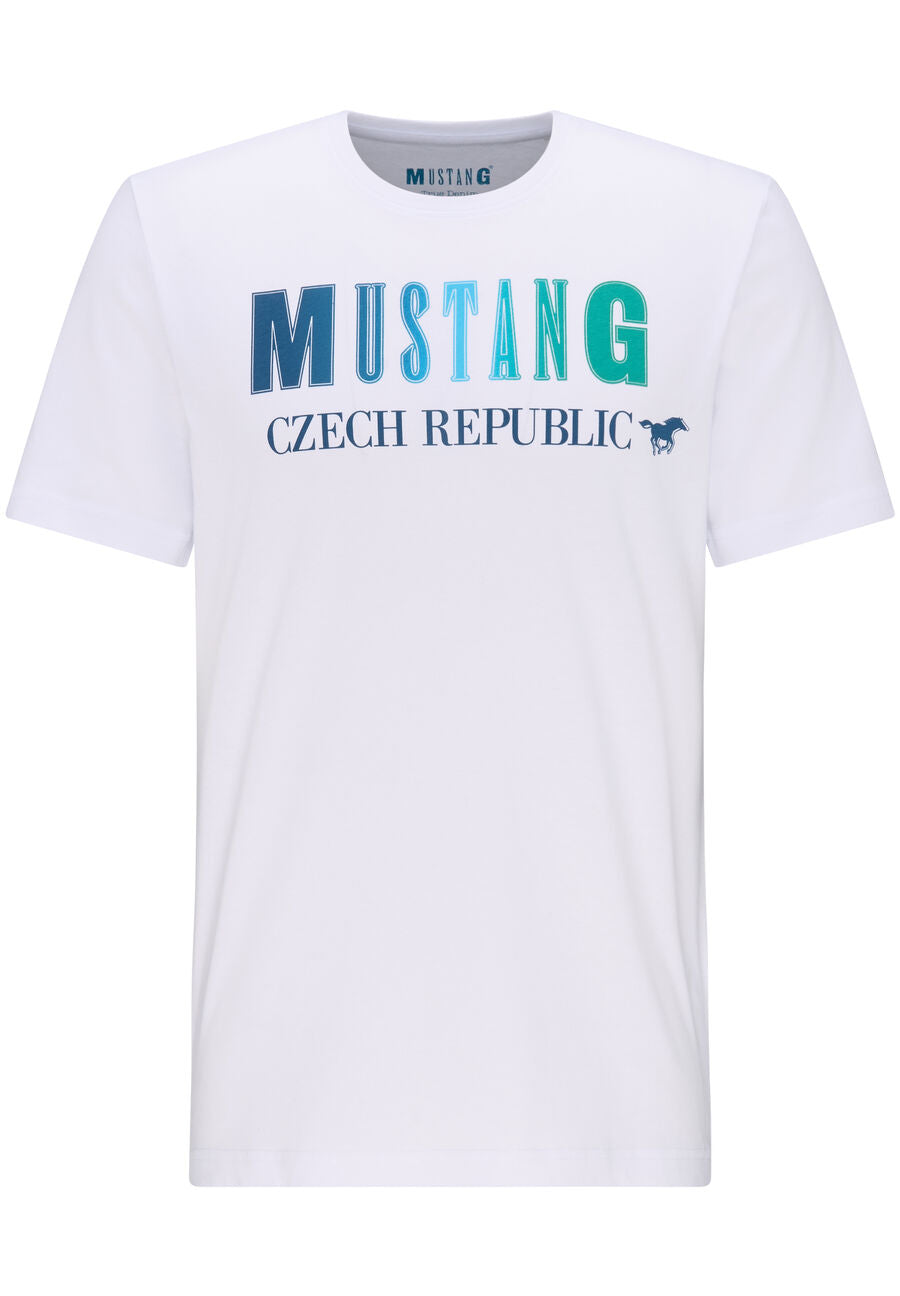 MUSTANG CZECH TEE MĘSKI T-SHIRT KOSZULKA Z KRÓTKIM RĘKAWEM GENERAL WHITE 1007845 2045