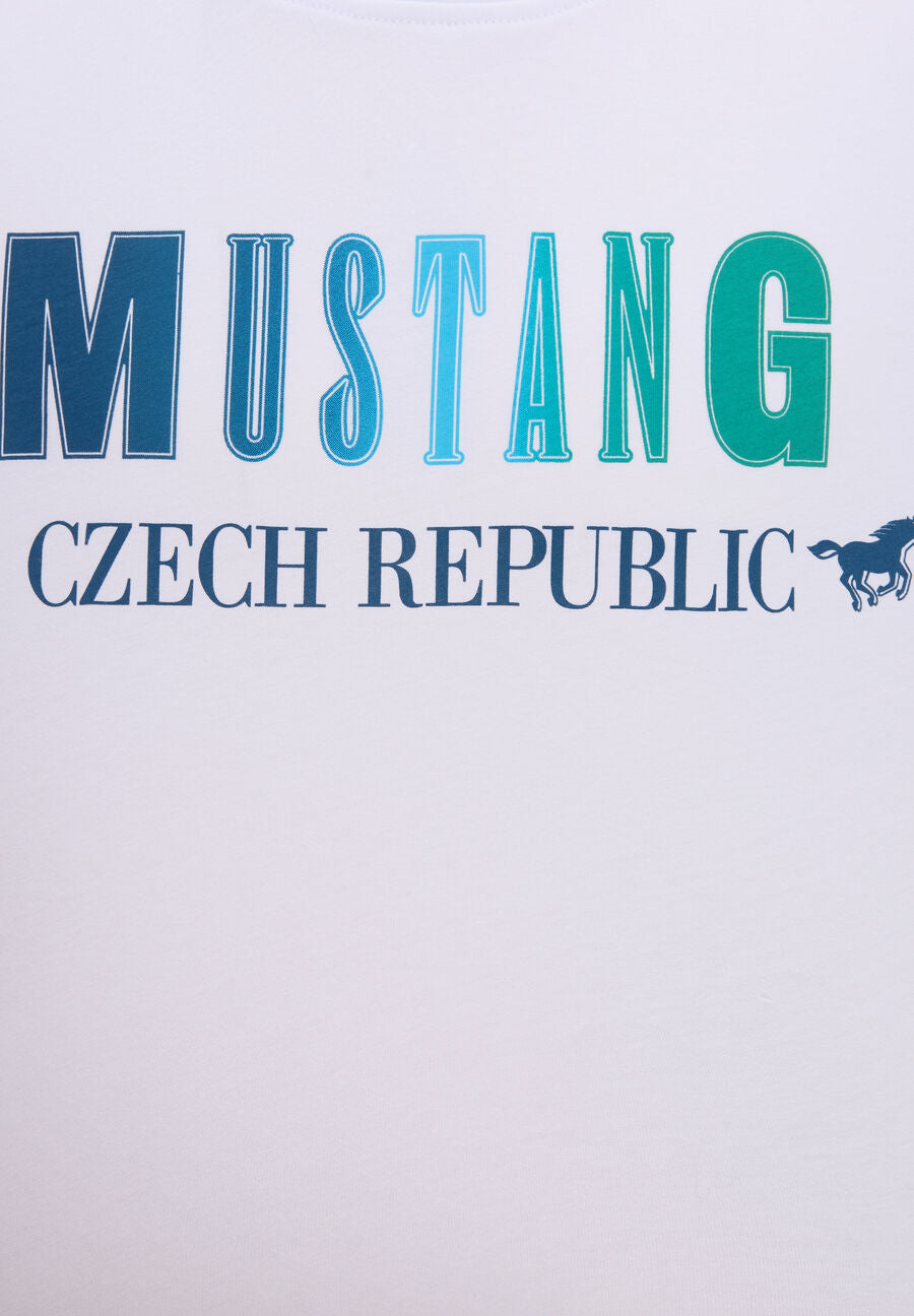 MUSTANG CZECH TEE MĘSKI T-SHIRT KOSZULKA Z KRÓTKIM RĘKAWEM GENERAL WHITE 1007845 2045