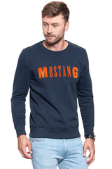 MUSTANG BLUZA Ben C Basic Logo DARK SAPPHIRE 1008001 4136