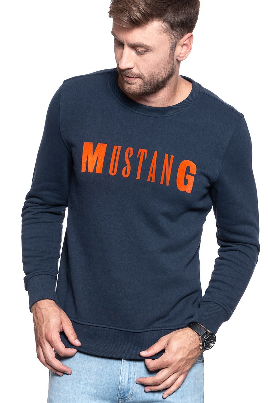 MUSTANG BLUZA Ben C Basic Logo DARK SAPPHIRE 1008001 4136