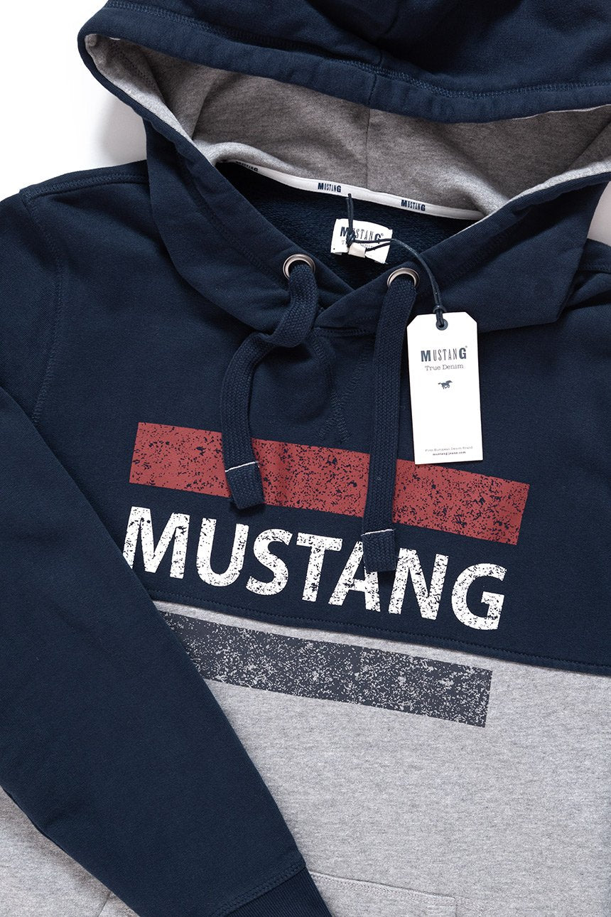 MUSTANG BLUZA Bennet H Logoprint DARK SAPPHIRE 1008003 4136