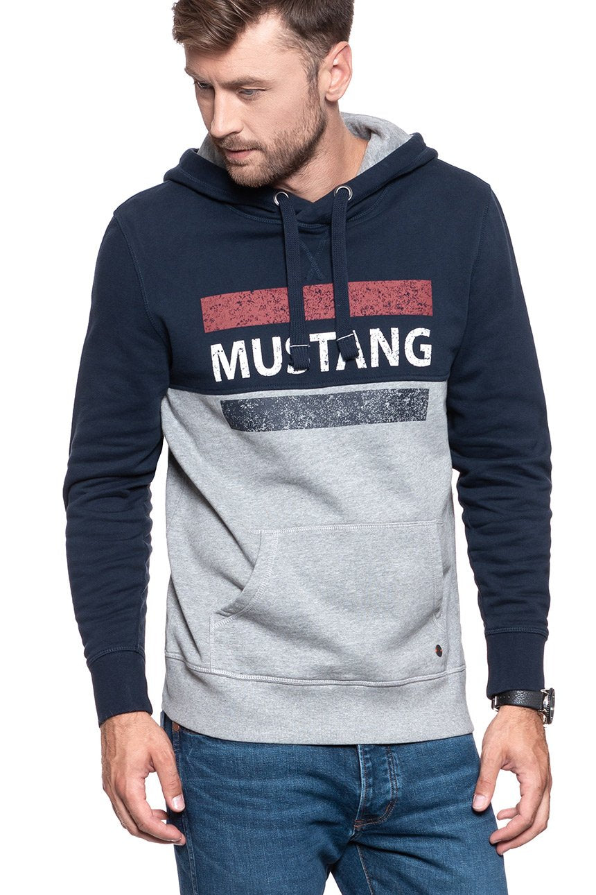 MUSTANG BLUZA Bennet H Logoprint DARK SAPPHIRE 1008003 4136