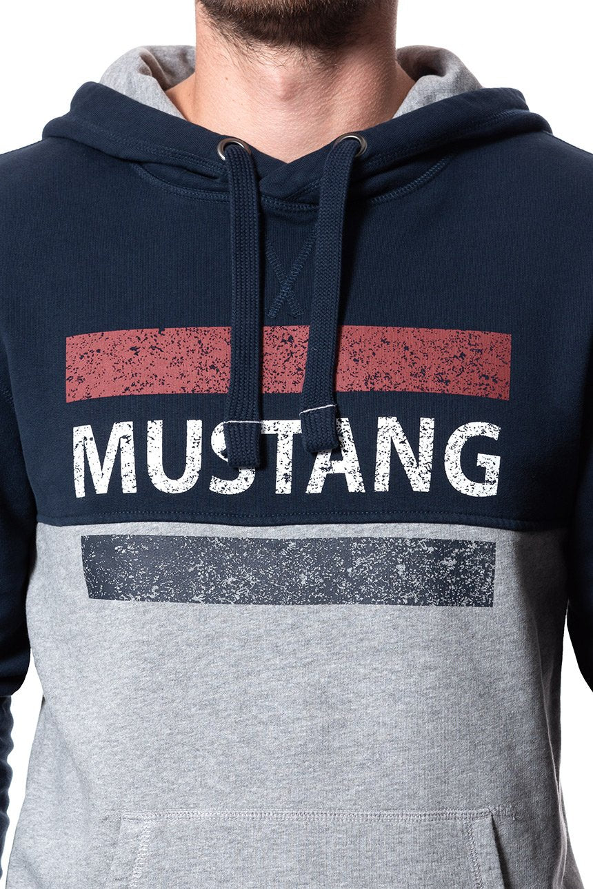 MUSTANG BLUZA Bennet H Logoprint DARK SAPPHIRE 1008003 4136