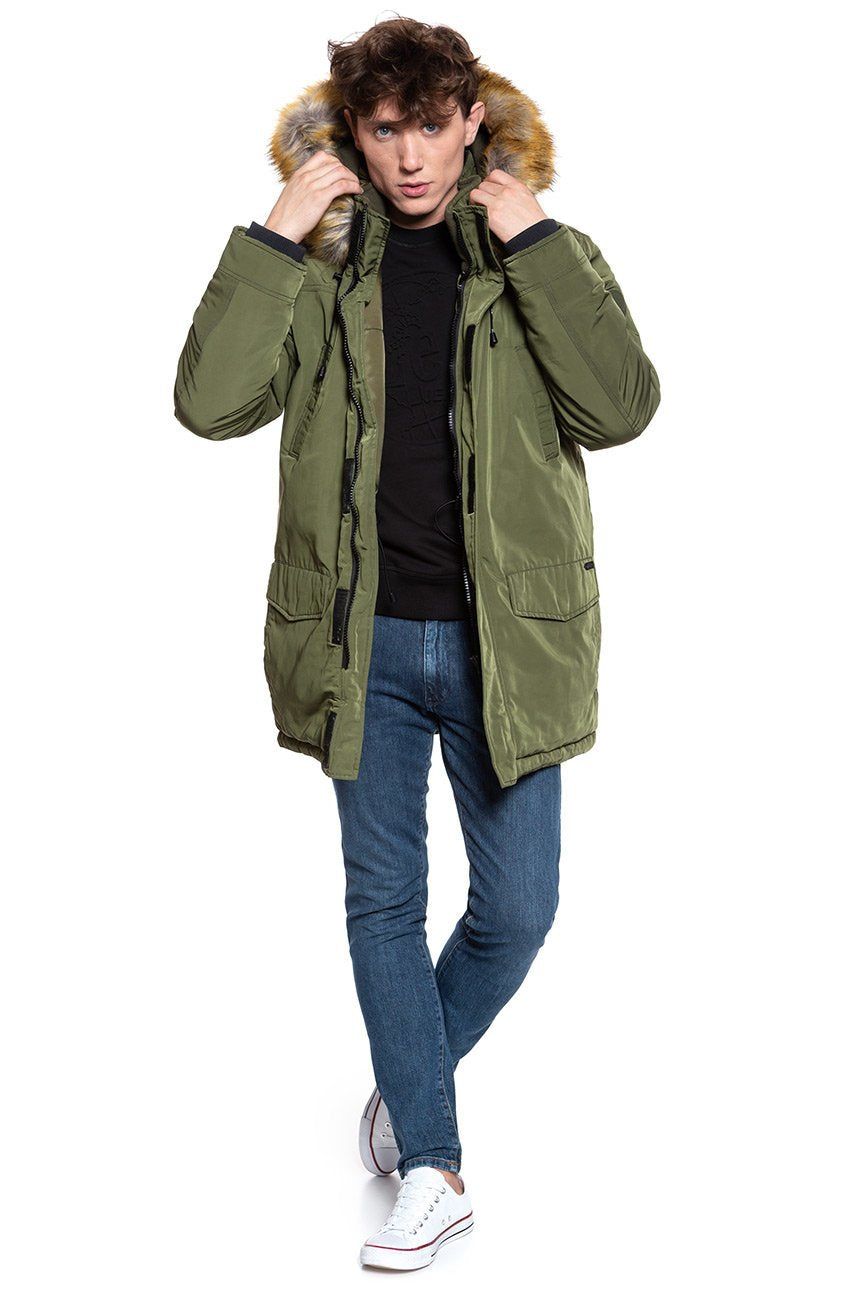 KURTKA ZIMOWA MUSTANG Dietmar H Parka OLIVE NIGHT 1008242 6422