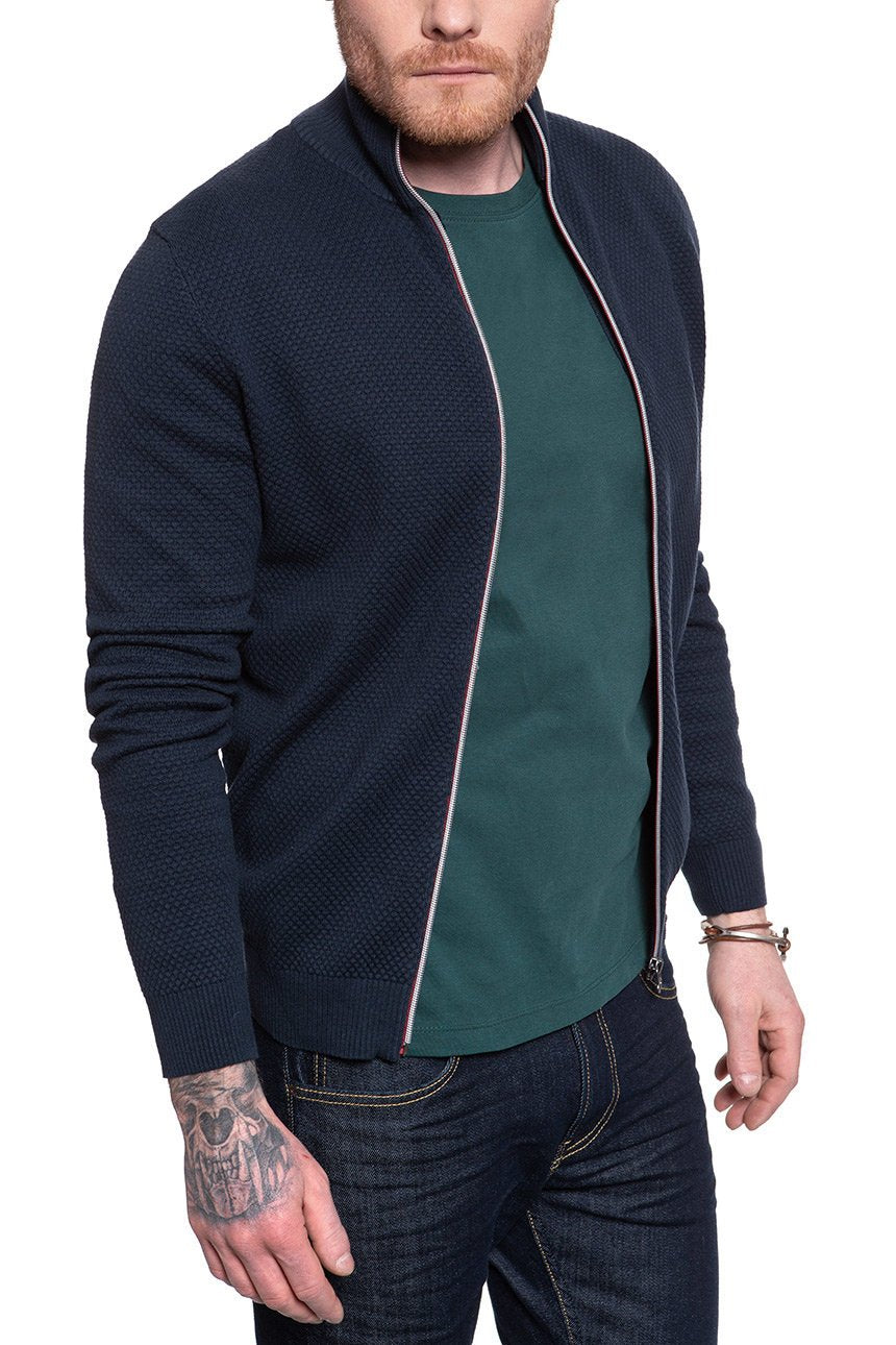 MUSTANG Edgar Zip Cardigan DARK SAPPHIRE 1008276 4136