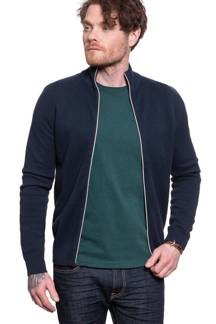 MUSTANG Edgar Zip Cardigan DARK SAPPHIRE 1008276 4136