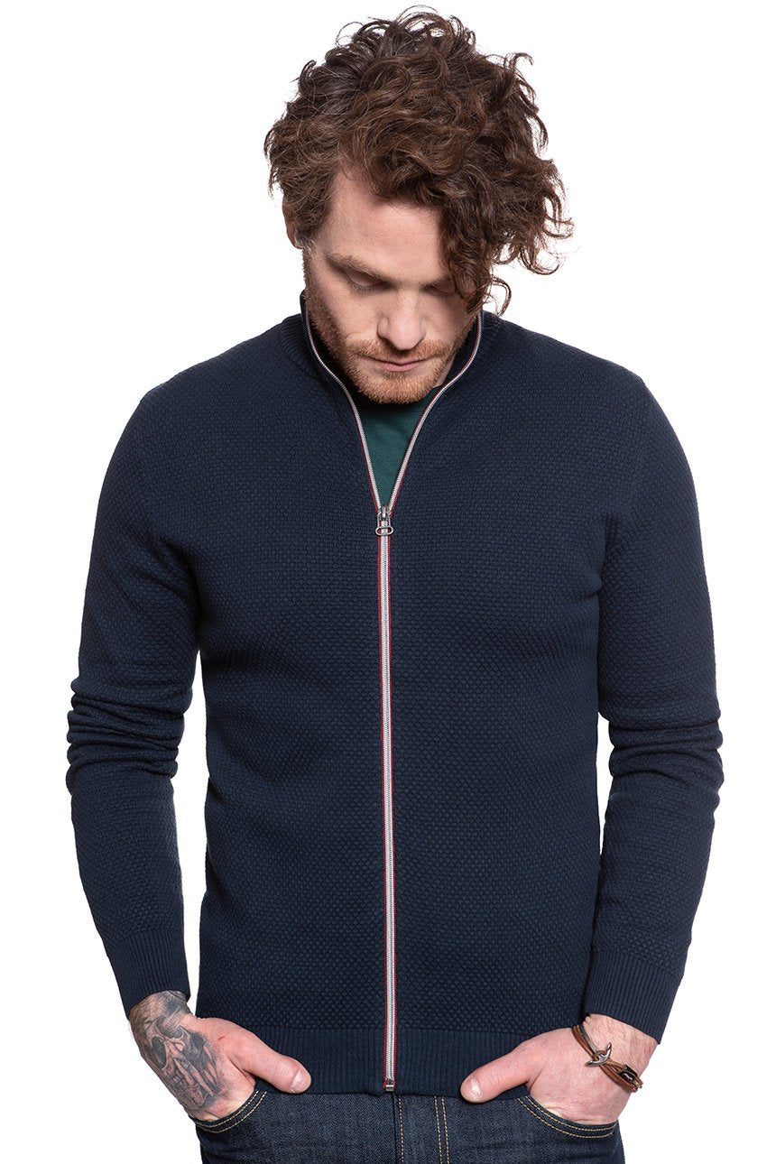 MUSTANG Edgar Zip Cardigan DARK SAPPHIRE 1008276 4136