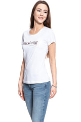 MUSTANG T SHIRT DAMSKI Alexia C Print General White 1008395 2045