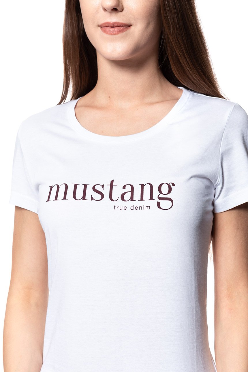 MUSTANG T SHIRT DAMSKI Alexia C Print General White 1008395 2045