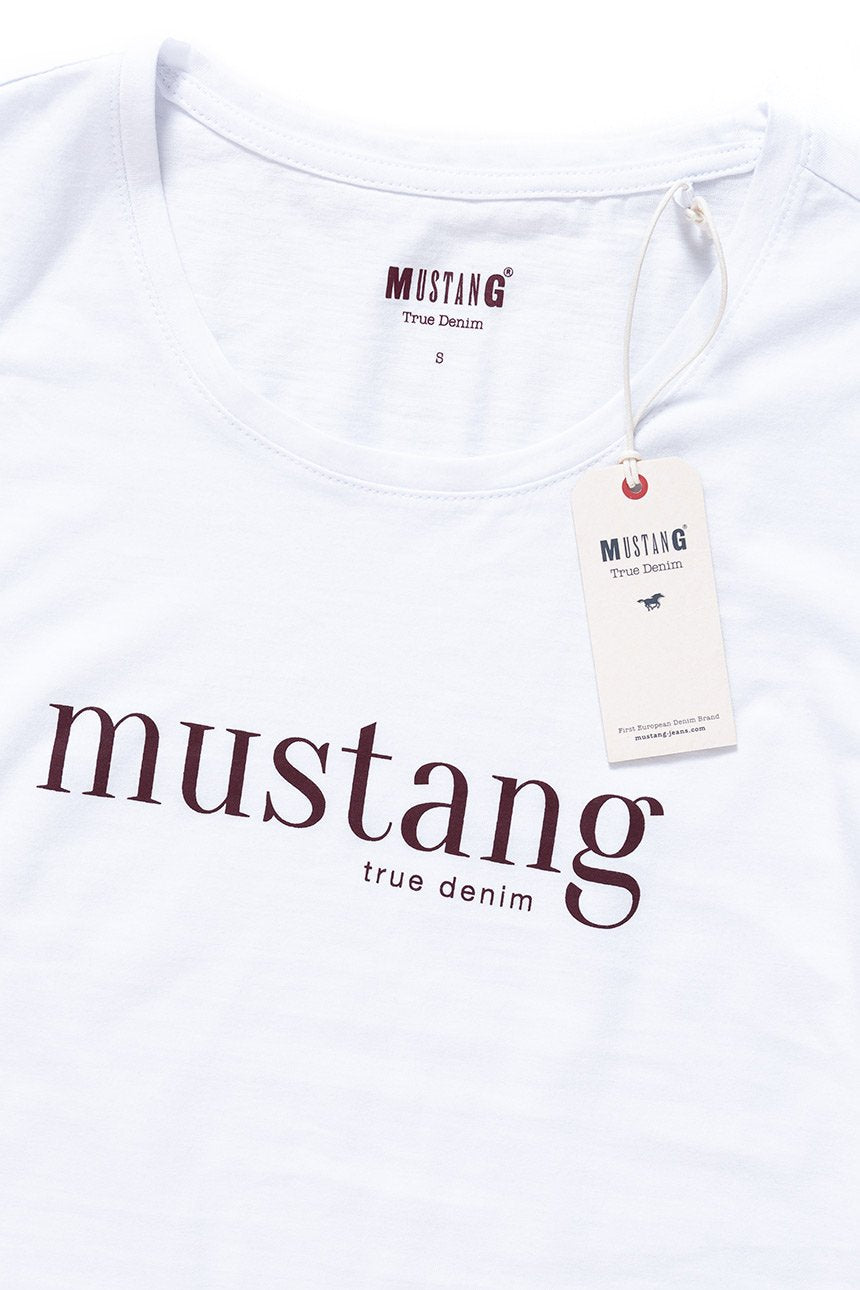 MUSTANG T SHIRT DAMSKI Alexia C Print General White 1008395 2045