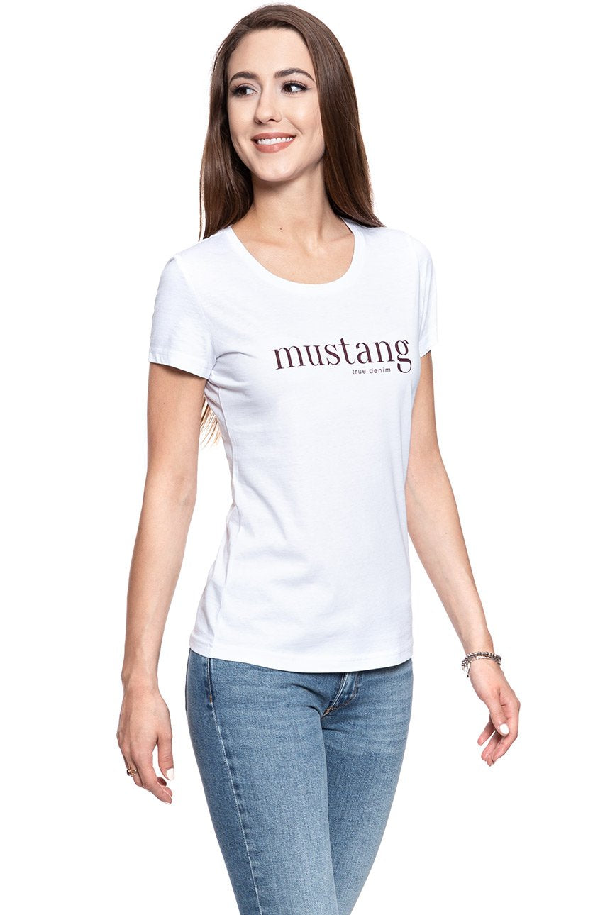 MUSTANG T SHIRT DAMSKI Alexia C Print General White 1008395 2045