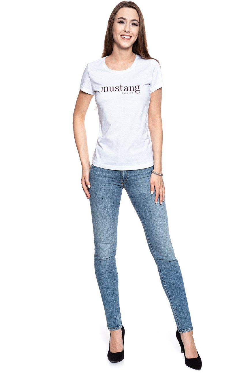 MUSTANG T SHIRT DAMSKI Alexia C Print General White 1008395 2045