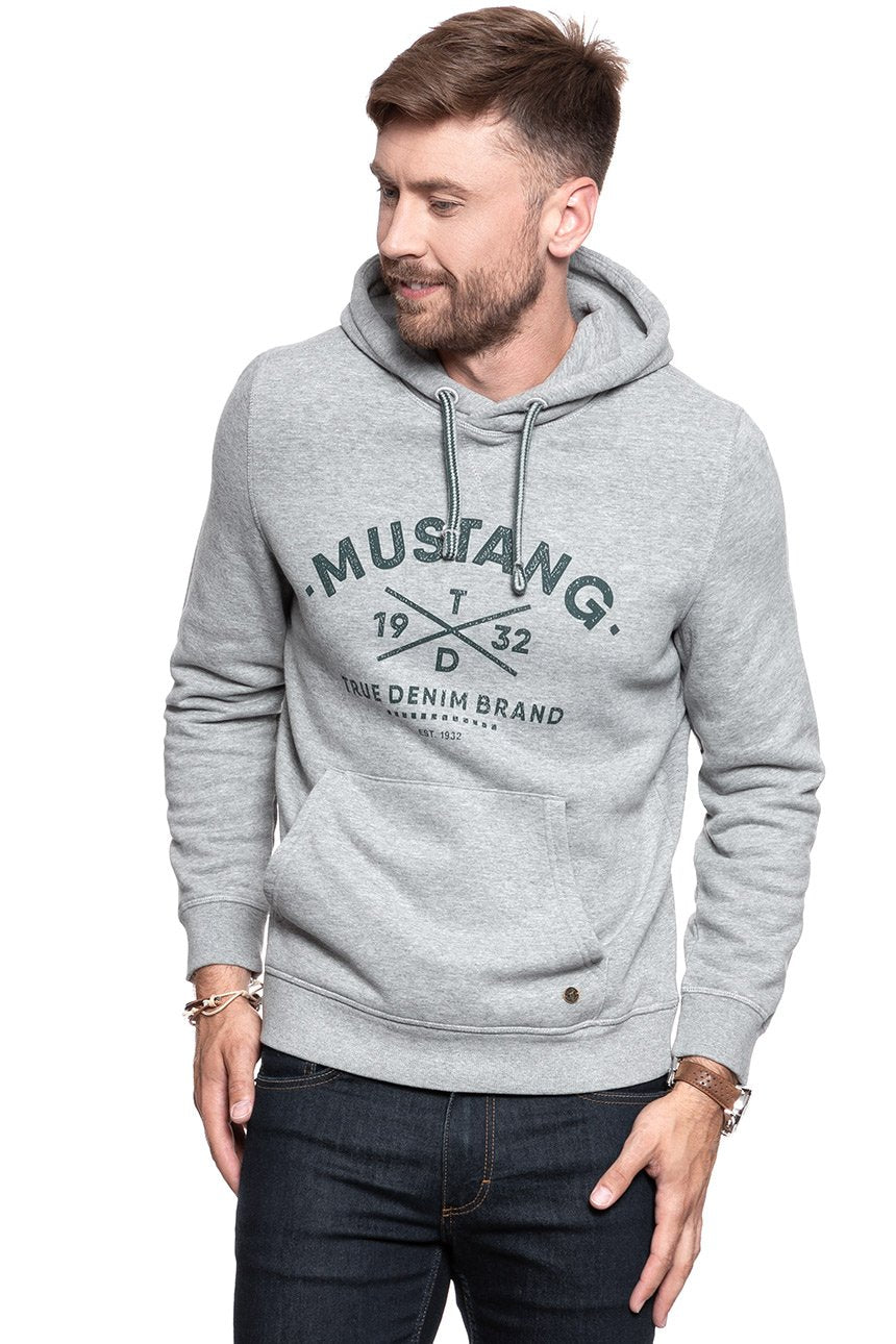 BLUZA MUSTANG Bennet H Logo MID GREY MELANGE 1008528 4140