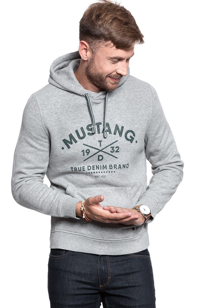 BLUZA MUSTANG Bennet H Logo MID GREY MELANGE 1008528 4140