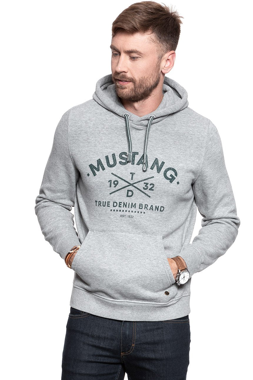 BLUZA MUSTANG Bennet H Logo MID GREY MELANGE 1008528 4140