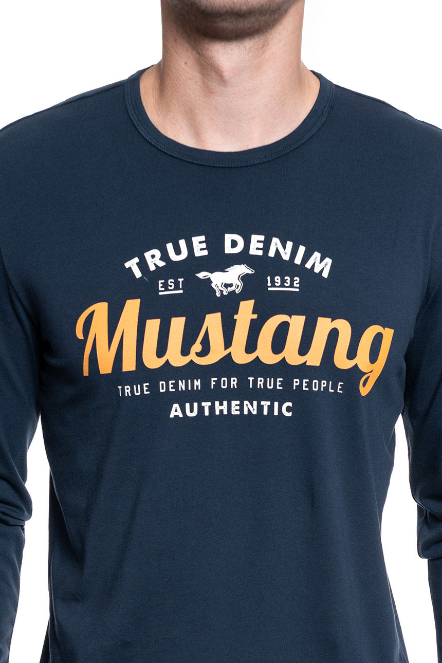 LONGSLEEVE MĘSKI MUSTANG ADRIAN C PRINT DARK SAPPHIRE 1008550 4136