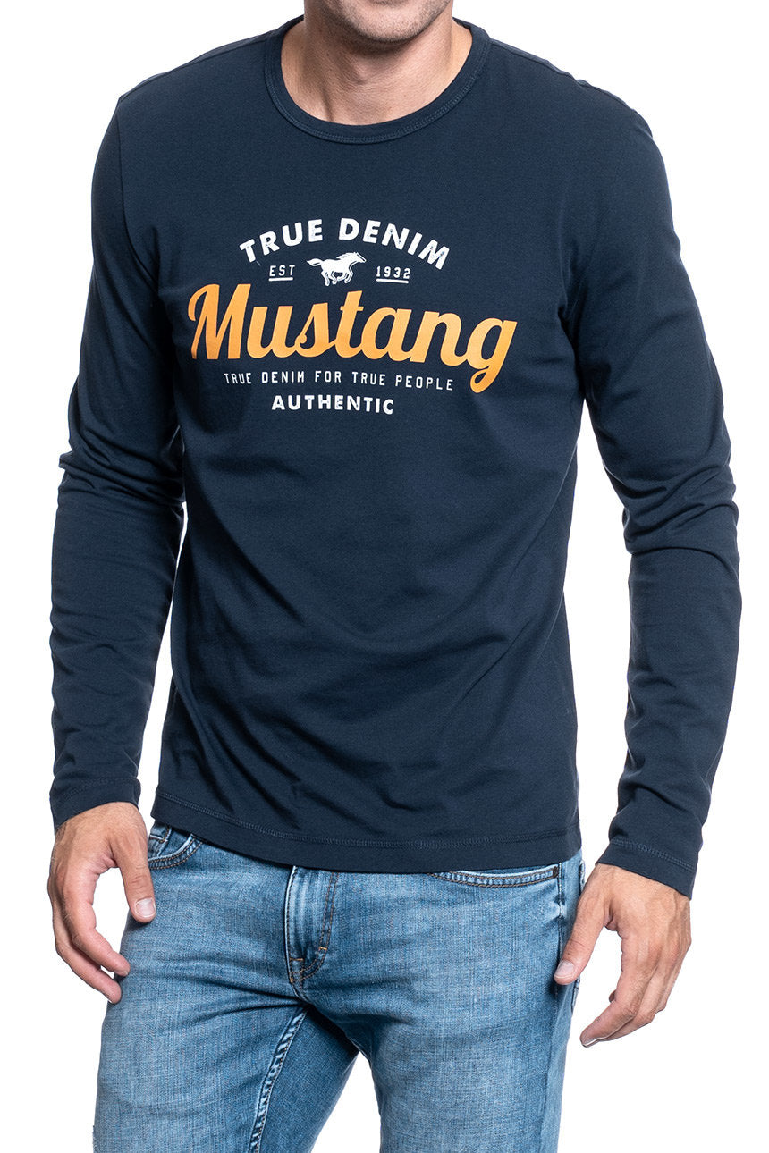 LONGSLEEVE MĘSKI MUSTANG ADRIAN C PRINT DARK SAPPHIRE 1008550 4136