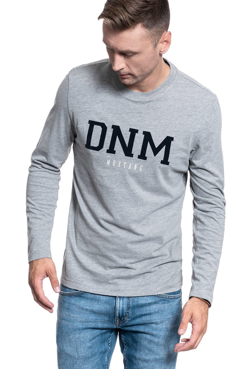 LONGSLEEVE MĘSKI MUSTANG ADRIAN C PRINT MID GREY MELANGE 1008555 4140