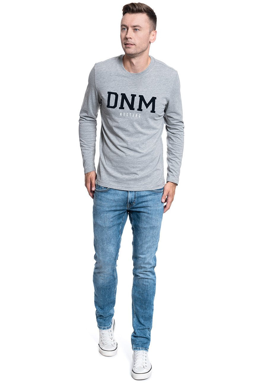 LONGSLEEVE MĘSKI MUSTANG ADRIAN C PRINT MID GREY MELANGE 1008555 4140