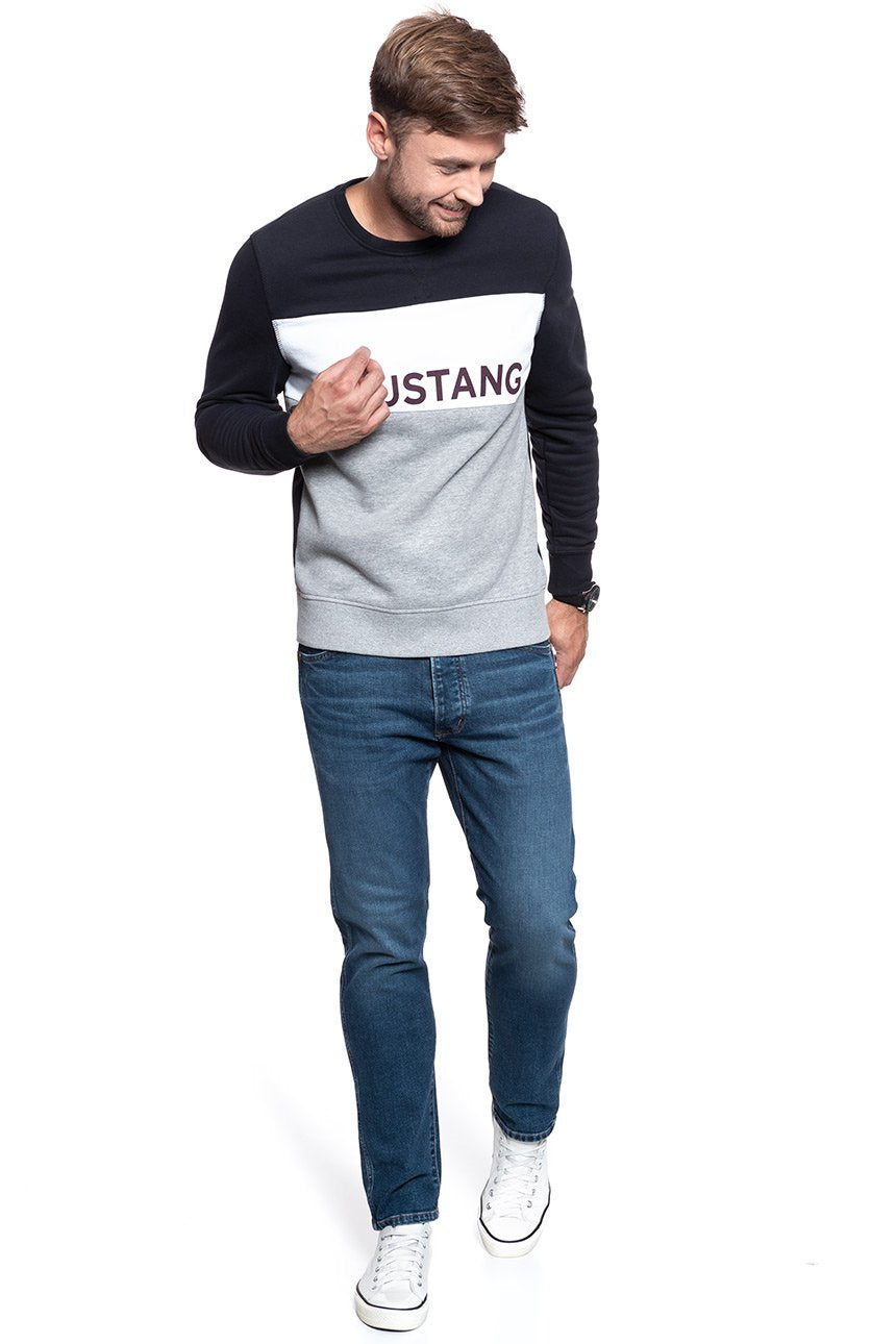 BLUZA MUSTANG Ben C Fabric Mix MID GREY MELANGE 1008849 4140