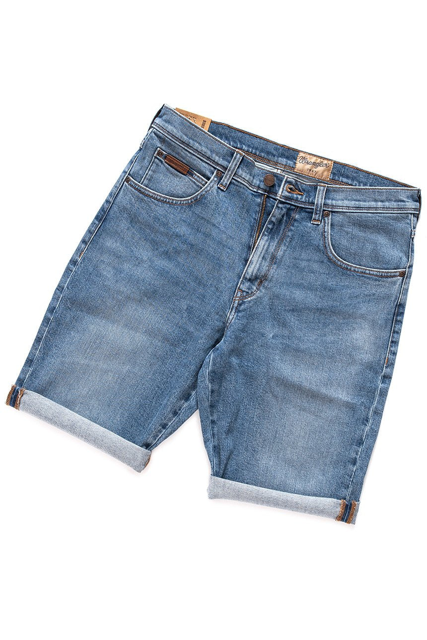 SPODENKI MĘSKIE WRANGLER REGULAR SHORTS MISTY BLUE W15U2375M